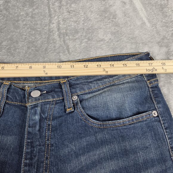 Levis 505 Jeans Mens 34X32 Blue Straight Leg Medium Wash Cotton Stretch Denim - Picture 5 of 7